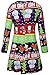 LaSuiveur Women's Christmas Santa Claus Print Pullover Flared Dress