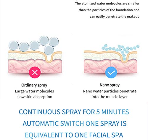 Axchongery Mini Portable Nano Steaming Facial Humidifier, Handy Spray Moisturizer Beauty Instrument, Small Portable Mist Sprayer for Face Moisturizing and Hydrating, No Noise, Travel (A)