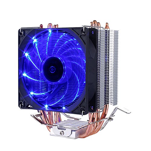 upHere-4-Heatpipes-Ventilador-de-CPU-con-Azul-LED-Ventiladores-PWM-de-92mm-C92B