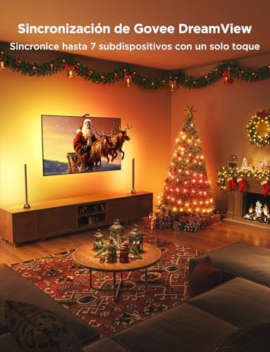 RGBIC Barras de Luz, 38cm con Dobles Perlas de Luz WiFi Inteligente con Múltiples Opciones de Colocación para TV de 45-70 Pulgadas, Funcionan con Alexa y Google Assistant, Color Negro
