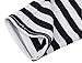 Women's Black and White Stripes Full Length Summer Leggings, Cross Stripe