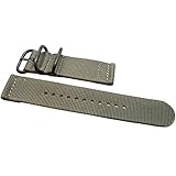 DaLuca Two Piece Ballistic Nylon NATO Watch Strap - Grey (PVD Buckle) : 26mm