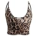 Zeagoo Women Sexy Leopard Printed Crop Top Spaghetti Strap Blouse, S