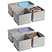 InterDesign Chevron Fabric Closet/Dresser Drawer Storage Organizer, Set of 6 Soft Storage Bins for Underwear, Socks, Kids Clothes or Accessories, Taupe/Natural