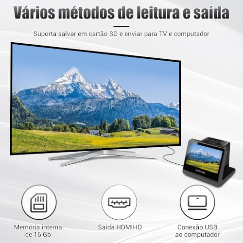 16GB Scanner de Filme de 24 Mp, Slides Coloridos e Preto e Branco em Fotos Digitais Nítidas Formato Jpeg, Negativos, Scanner de Filme Digital Suporta Conversão de Positivos Coloridos