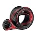 SF Standard Spinning Rod Sock Fishing Rod Sleeve Rod Cover Braided Mesh Rod Protector Pole Gloves Fishing Tools for Spinning Fishing Rod(Black/Red)