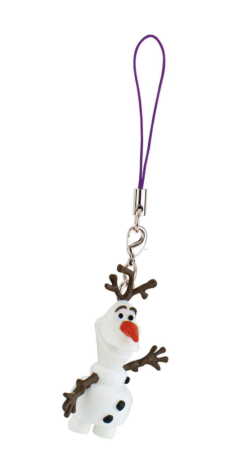 Bullyland unisex-child Walt Disney - Frozen - Olaf 13073 - Walt Disney Frozen Keychain - Ice Queen, Mini Olaf, approx 4.5cm tall, to attach to your keychain, purse or backpack., Blanc, 3x7,5x14,5