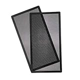 287mm 140mm x 2 PC Fan Dust Mesh Filter PVC Computer PC Case Dust Proof Filter Cover Magnetic Black 2-Pack