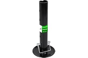 BEBLEPANY Black Adjustable Trailer Jack Foot Plate Fits 2-Inch Diameter Tube,Supports 5,000 lbs Capacity with Pin Base,12" Li