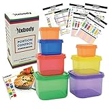 21 Day Portion Control Containers Color-Coded Labeled,Lose Weight System - 7 Pieces (COMPLETE GUIDE + 21 DAY PDF PLANNER + RECIPE E-BOOK + BODY PDF TRACKER included) by FIXBODY (Kitchen)