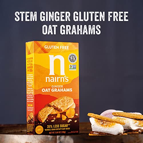 NAIRN’S GLUTEN-FREE STEM GINGER OAT GRAHAMS – HEALTHY, TASTY AND SAFE FOR CELIACS. PERFECT ON-THE GO SNACK .HIGH FIBER, NO ARTIFICIAL COLORS, FLAVORS, OR PRESERVATIVES, 5.64OZ
