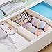 ikedon Drawer Dividers, Adjustable Drawer Divider, Anti-Scratch Foam Edges Drawer Dividers Organizers for Bedroom, Bathroom, Closet, Clothing, Office, Kitchen Storage (4, 11-17