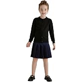 SMILING PINKER Girl School Uniform Sweater Anti-Pill Cotton Cardigan Crew Neck
