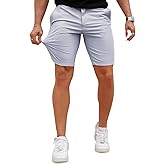 GINGTTO Mens Casual Shorts Stretch Slim Fit Quick Dry 9 Inch Inseam