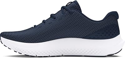 UA Charged Surge 4 Zapatos de deporte para hombre, ligeras y transpirables deportivas de hombre, color azul almirante/blanco/blanco