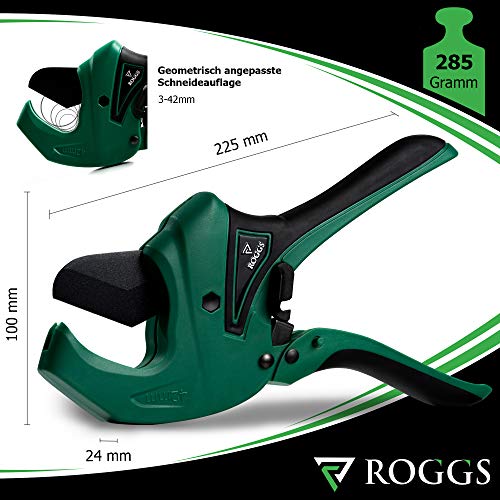 ROGGS® Rohrschneider Kunststoffrohre mit Ersatzklinge bis 42mm Ø Rohrabschneider, Schlauchschneider… – Bild 4