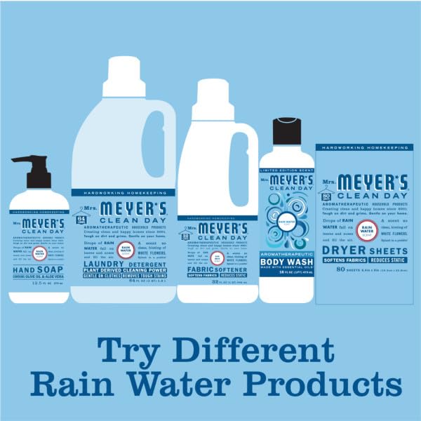 MRS. MEYER’S CLEAN DAY HAND SOAP, MADE WITH ESSENTIAL OILS, BIODEGRADABLE FORMULA, RAIN WATER, 12.5 FL. OZ – PACK OF 3