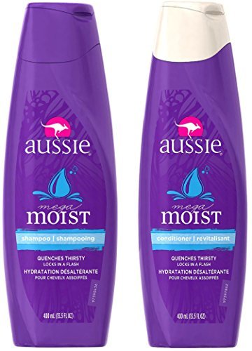 Aussie Mega Moist Shampoo and Conditioner Set, 13.5 Ounce