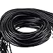 Mudder 50 Pack Black Braided Imitation Leather Cord Rope Necklace Chain with Lobster Claw Clasp (1.5 mm)