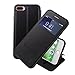 Nouske Swipe Case for iPhone 7 Plus iPhone 8 Plus with Stand/Window View/Magnetic Closing/TPU Bumper/Flip Full Cover Black