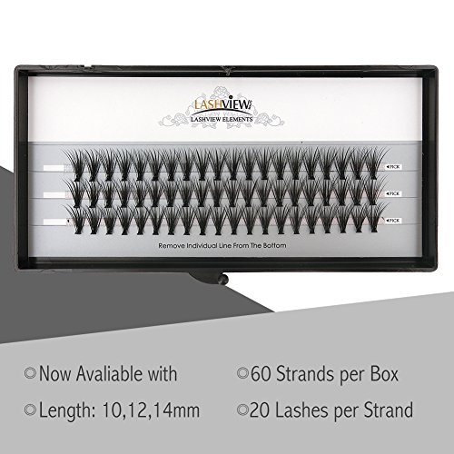 LASHVIEW 0.10mm 20 Root 8mm Short Knot-free Soft Individual Rapid Cluster Eye Lashes Grafting False Eyelashes Individual False Eyelashes Natural Long Mink Fake Eyelashes Extension Handmade