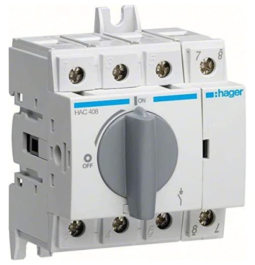 Hager hac406 – Switch Manoeuvre Remote Control Rotary 4 Pole 63 A 70 mm