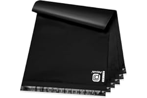 POLYSELLS 100 pcs 10x13 Inches Black Poly Mailers Shipping Envelopes, Strong Adhesive Sealing, Waterproof, and Tear-resistant Postal Mailing Bags for Clothing, Books, and Accessories