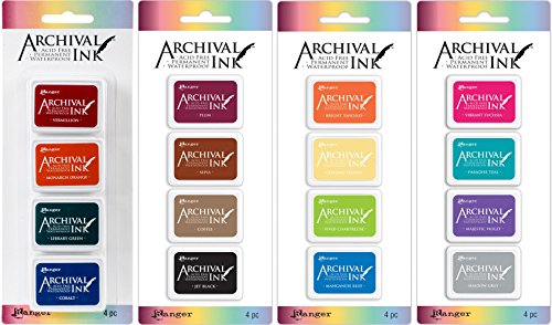 Ranger Mini Archival Ink Pad Sets #1 - #4 - Four Item Bundle