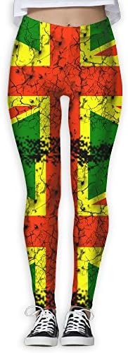 YOYOYOGA Rasta Union Jack Reggae Women's Exercise Stretch Footless High Waist Leggings Pants