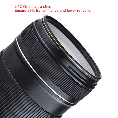MC UV Filter - Ultra Slim 16 Layers Multi Coated Ultraviolet Protection Lens Filter for Canon Nikon Sony DSLR Lens (58mm) - Thumbnail 4