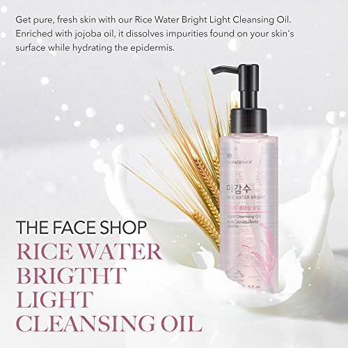 The Face Shop Facial Cleanser, Natural Rice Water Light Cleansing Oil Moisturizer for Dry or Oily Skin - 150 mL /5 Oz Beauty & Personal Care, Skin Care, Face, Creams & Moisturizers, Face Oil