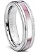 Titanium Women's Pink Hues Mother of Pearl Inlaid Band Ring, Comfort Fit, 5mm Sizes 5 to 9