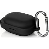 Geiomoo Silicone Cover for Nothing Ear (3a) Case, Flexible Scratch Resistant Protective with Carabiner (Black)