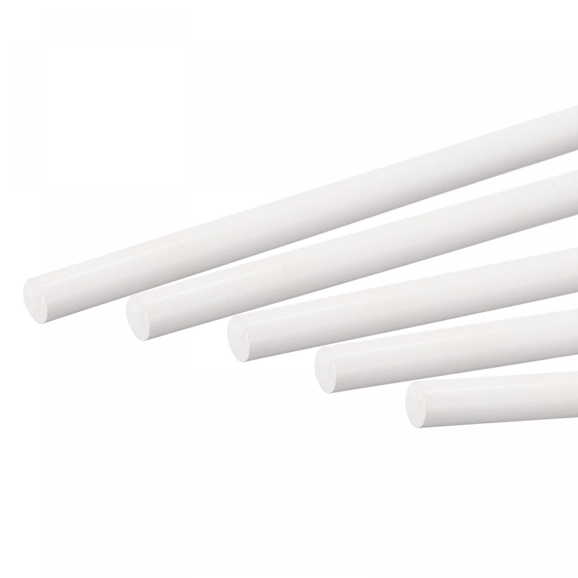 sourcing map ABS Plastic Rod Round Solid White Bar 5.2mmx250mm for DIY Model Material, Architectural Model Making, DIY Sand Table, Pack of 10