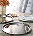 King International Stainless Steel Quarter Pate Set of 6 Mess Trays 7.6'', Stainless steel dinner plate, Great for Camping 19.5 cm, Round Dinner Plates