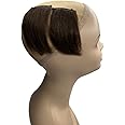 2pcs Human Hair Short Thick Hairpiece Clip-in Extensions with Extra Volume - 4" Brazilian Virgin Topper for Thinning Hair - Dark Brown (2 Pack)