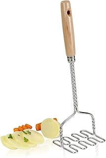Metaltex 195100010 Kartoffelstampfer mit Holzgriff verchromt