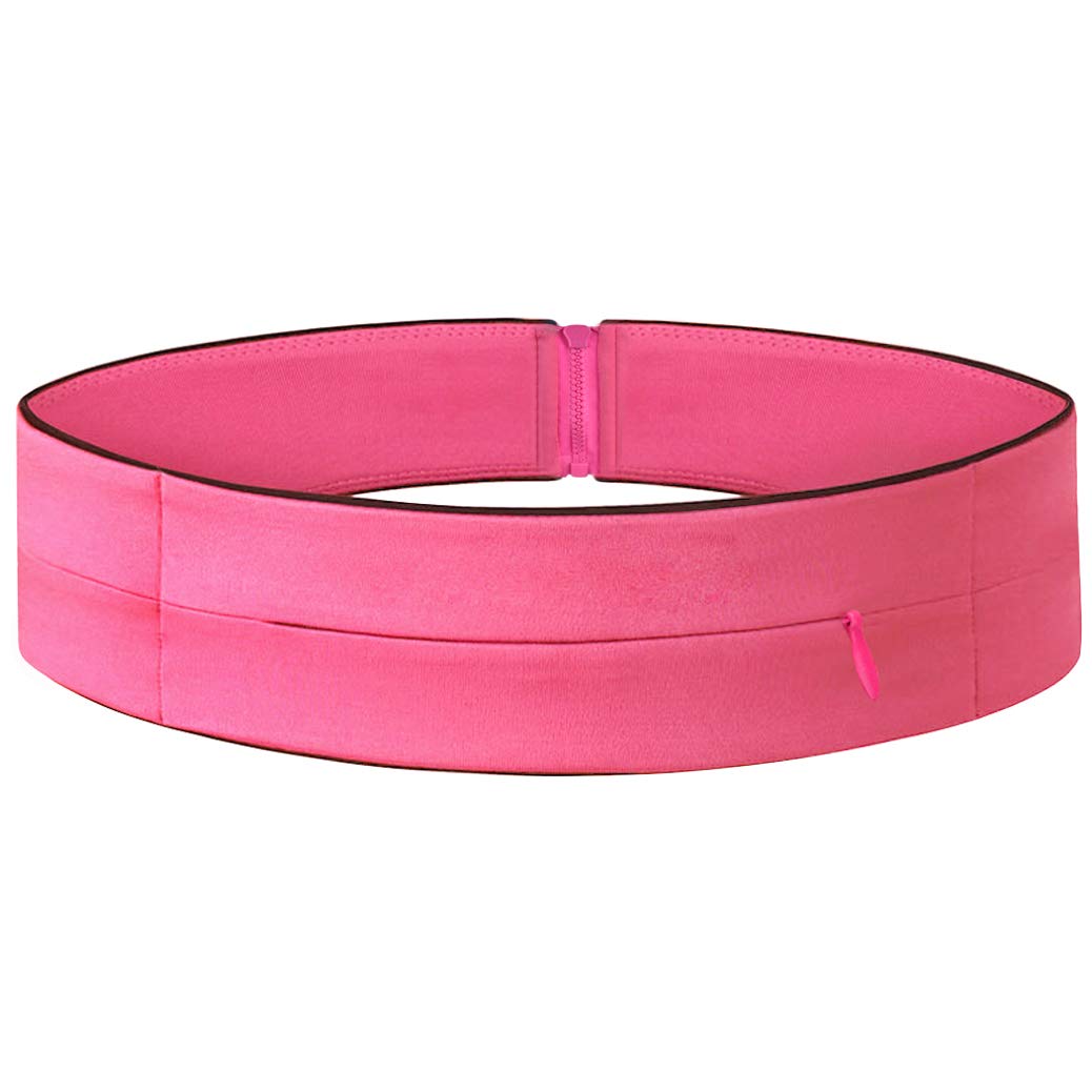 mifengdaer Running Belt 3 Pockets Fitness Belt Waist Belt Flip Belt with zipper Key Clip Waistband for Phones, Keys or Cards, Jogging, Yoga, Cycling, Walking, Sport, Travel & Outdoor Activities