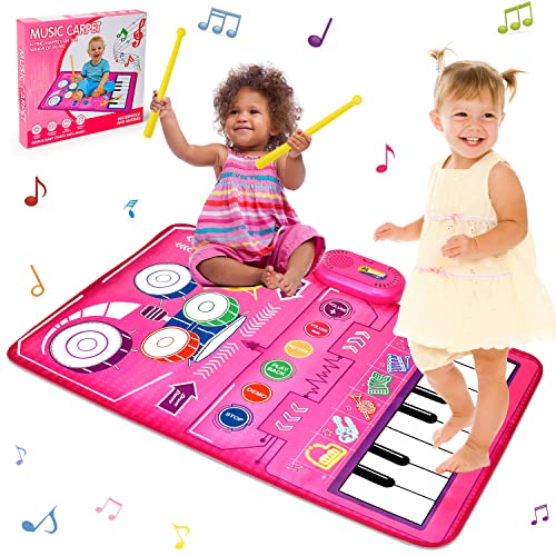 in Musical Toys for Toddlers 1-3 Piano Keyboard Drum Mat, Music  Sensory Play Mat Baby Toys for Year Ol
