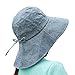 JF-Sunshine Womens Cotton Wide Brim Summer Outdoor Cycling Travelling Hat Sun Hat Fishing Hat UV Protection Hat SH01 (Denim Blue)