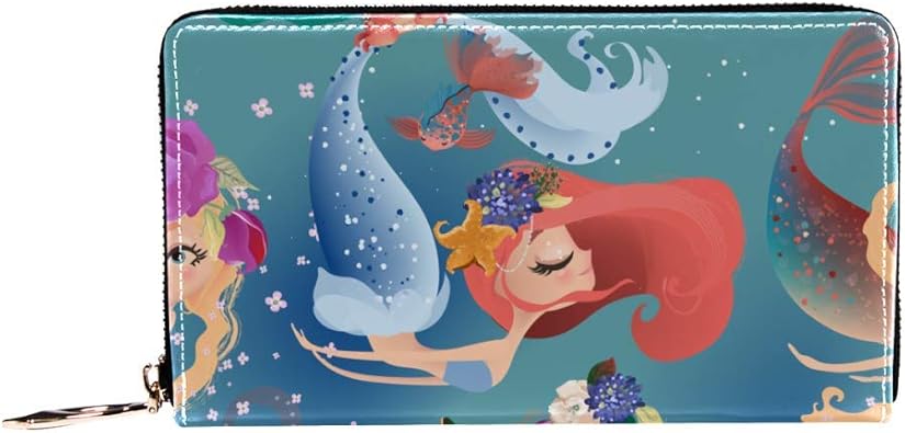 Amazon Royallove 長財布 メンズ 財布 レディース Puレザー 小銭入れ お札入れ カード入れ 多機能 大容量 おしゃれ ウォレット かわいい 人魚 女の子 財布