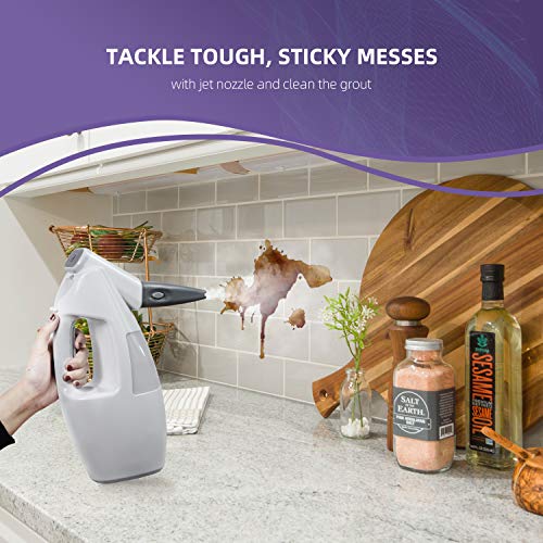 LIGHT 'N' EASY Multifunctional Steam Mop with Detachable Handheld Unit Floor Steamers Cleaner for Hardwood,Grout,Tile White, 7688ANW