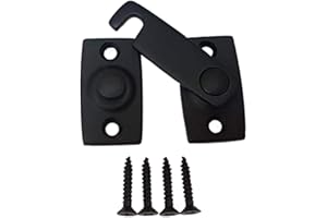 QCAA Solid Brass Shutter Bar/Door Latch, 7/8" x 2-3/32", Matte Black, 1 Pack, Made in Taiwan