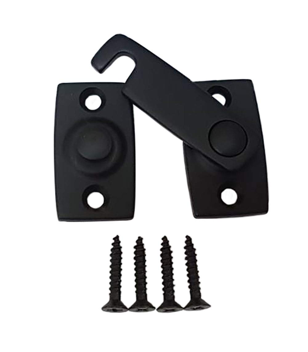 QCAA Solid Brass Shutter Bar/Door Latch, 7/8" x 2-3/32", Matte Black, 1 Pack, Made in Taiwan — image 1