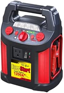 everstart 1200 Amp Jump Starter con inversor de potencia y inflador