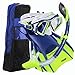 U.S. Divers Admiral Premium Snorkeling Set - Silicone Mask, Trek Travel Fins, Dry Top Snorkel + Snorkeling Gear Bag, Neon Blue, Large (Men (10-13), Women (11.5-15.5))