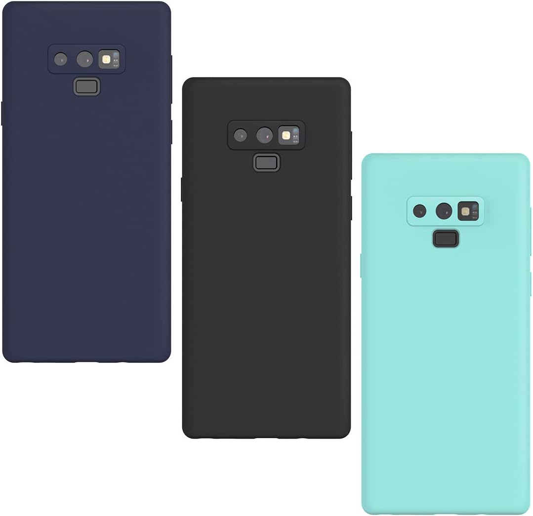 KOTPARX Case for Samsung Galaxy Note 9 Silicone Gel Matte Case Soft Flexible Rubber Cover Bumper Slim Cover Lightweight Shell Shockproof Protective Cases Covers - Navy Blue, Black, Mint Green