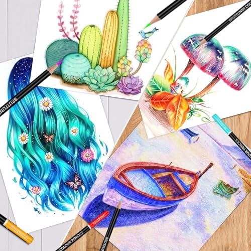 Melifluo 72-Piece Colouring Pencil Set, with 1 Colouring Book, Portable Premium Zipped Case The coloured pencil set is perfect for adults and artists for sketching, shading and doodling.