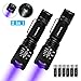 Morpilot Blacklight Flashlights, 2 in 1 LED UV Blacklight with 500LM Highlight, 4 Modes, 395nm Black Light Flashlight for Pet Urine/Scorpion Detection/Night Fishing/Travel/Camping, 2pcs