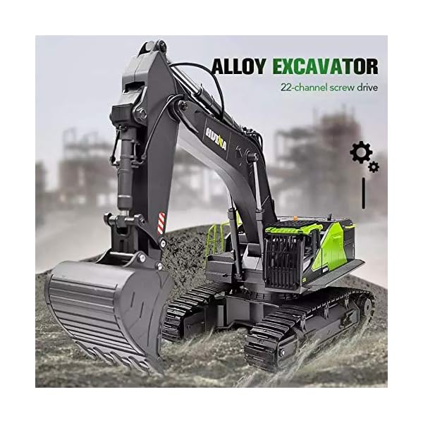 ZJM 1.14 RC Alloy Bagger, 4 in 1 22 Kanal Große RC Raupenbagger Bulldozer Simulation Technik Fahrzeugmodell Spielzeug… – Bild 3